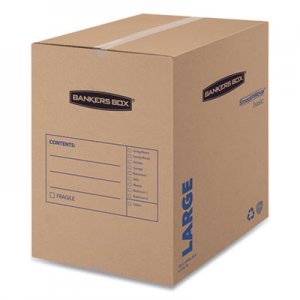 Bankers Box SmoothMove Basic Large Moving Boxes, 18l x 18w x 24h, Kraft/Blue, 15/Carton FEL7714001 7714001