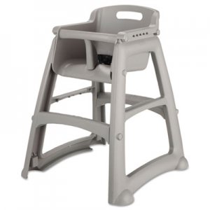 Rubbermaid Sturdy Chair Youth Seat, Plastic, 23 3/8w x 23 1/2d x 29 3/4h, Platinum RCP780608PLA RCP