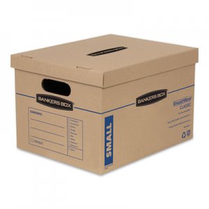 Bankers Box SmoothMove Classic Small Moving Boxes, 15l x 12w x 10h, Kraft/Blue, 15/Carton FEL7714209 7714209