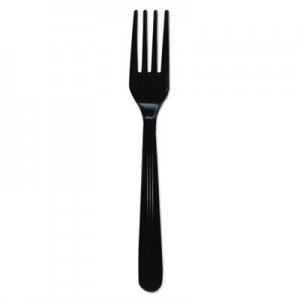 GEN Heavyweight Cutlery, Forks, 7", Polypropylene, Black, 1000/Carton GENHYBFK