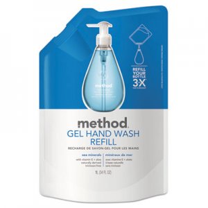 Method Gel Hand Wash Refill, Sea Minerals, 34 oz Pouch, 6/Carton MTH00653CT MTH00653