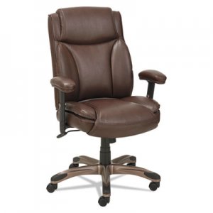 Alera Veon Series Leather Mid-Back Manager's Chair w/Coil Spring Cushioning, Brown ALEVN5159 VN5159