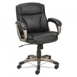 Alera Veon Series Low-Back Leather Task Chair w/Coil Spring Cushioning, Black ALEVN6119