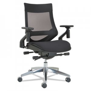Alera EB-W Series Pivot Arm Multifunction Mesh Chair, Black/Aluminum Frame ALEEBW4213 EBW4213