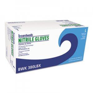 Boardwalk Disposable General-Purpose Nitrile Gloves, Large, Blue, 4 mil, 1000/Carton BWK380LCT