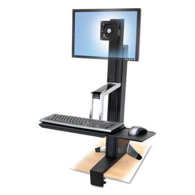 WorkFit by Ergotron WorkFit-S Sit-Stand Workstation without Worksurface, LCD LD, Aluminum/Black ERG33342200 33-342-200