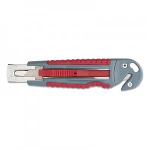 Clauss Titanium Auto-Retract Utility Knife with Carton Slicer, Gray/Red, 3 1/2" Blade ACM18968
