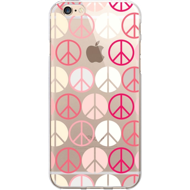 Centon Hipster Prints Clear Phone Case, Pink Peace IP6V1CLR-GRV-02