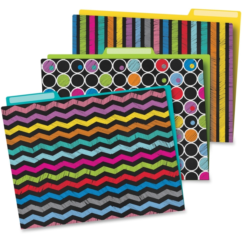 Carson-Dellosa Colorful Chalkboard File Folders Set 136006 CDP136006