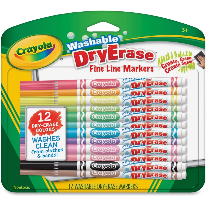 Crayola Fine Line Washable Dry Erase Markers 985912 CYO985912