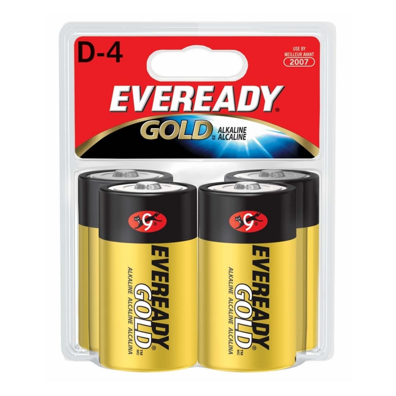 Eveready D Size Alkaline General Purpose Battery A95BP-4 EVEA95BP4