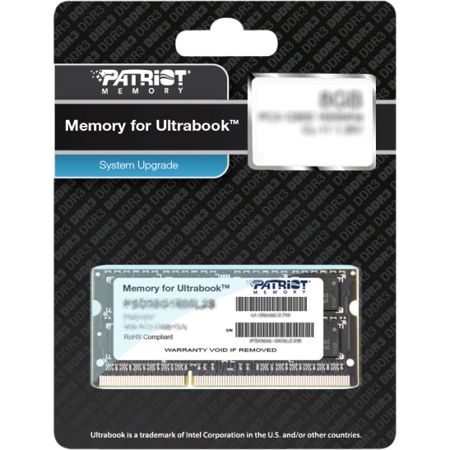 Patriot Memory Signature DDR3 8GB PC3-12800 (1600MHz) CL11 Ultrabook SODIMM PSD38G1600L2S