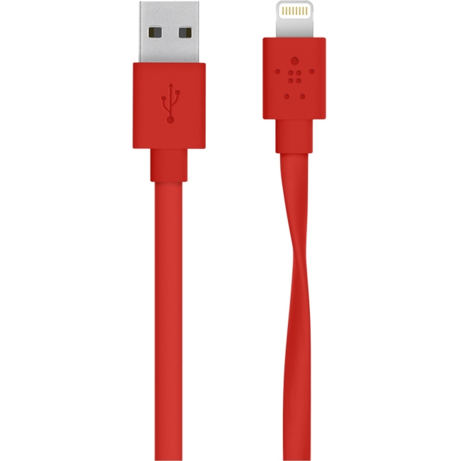 Belkin MIXIT↑ Flat Lightning to USB Cable F8J148BT04-RED