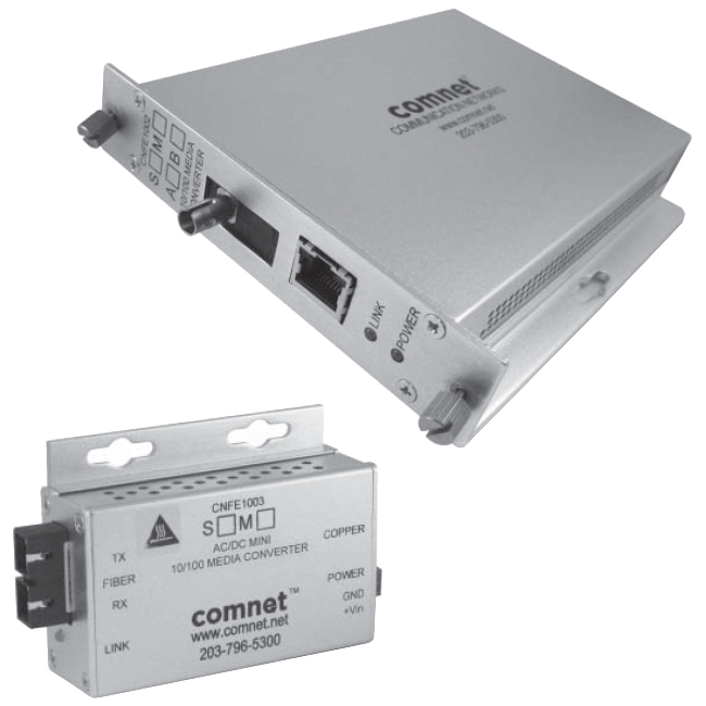ComNet Standard Mount DC-only Media Converter CNFE1003S2