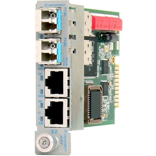 Omnitron iConverter 2GXT 4-Port Ethernet Switch Plug-In Module 8484-4 8484-4-x