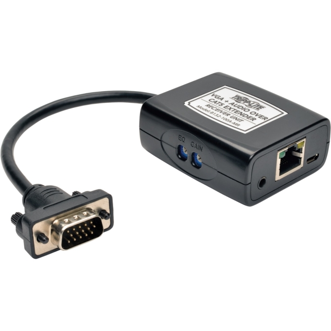 Tripp Lite VGA with Audio over Cat5 Extender, Receiver, USB-Powered, Up to 750-ft B132-100A-MR