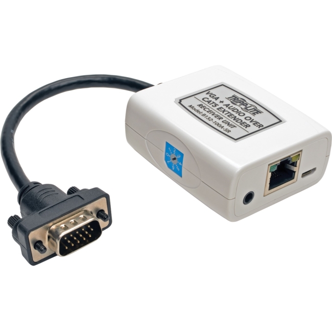 Tripp Lite VGA with Audio over Cat5 Extender, Receiver, USB-Powered, Up to 300-ft B132-100A-SR