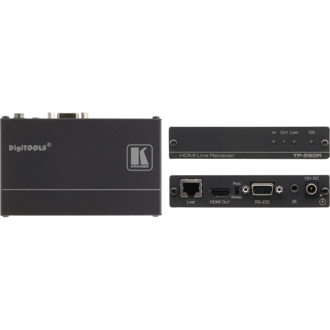 Kramer HDMI, Bidirectional RS232 & IR over HDBaseT Twisted Pair Receiver TP-580R
