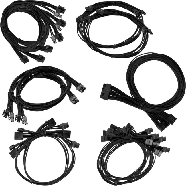 EVGA G2/P2 Black Power Supply Cable Set (Individually Sleeved) 100-CK-1300-B9