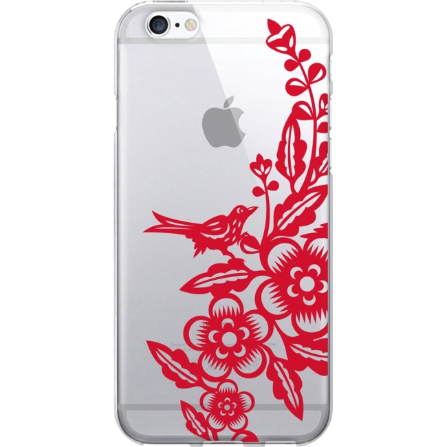 OTM iPhone 6 Clear Case Red Collection, Chinese Folk IP6V1CLR-RED-02