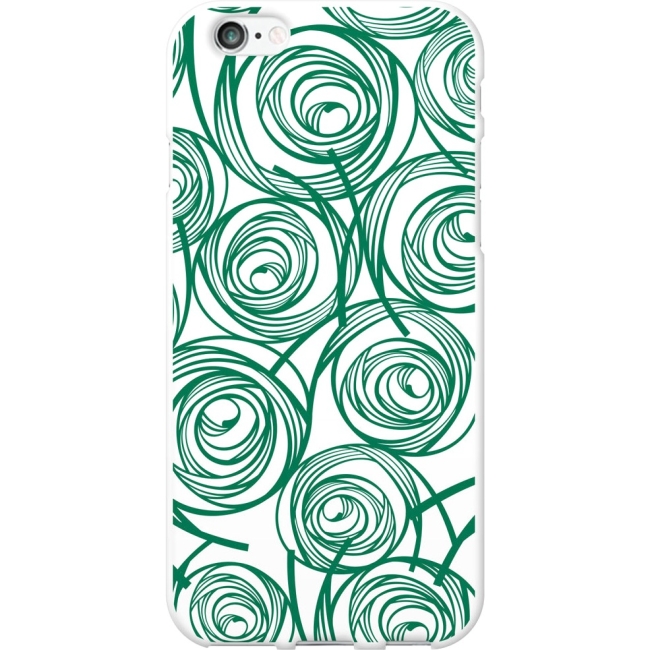 OTM iPhone 6 White Glossy Case New Age Collection, Swirls, Jade IP6WG-AGE-02V2