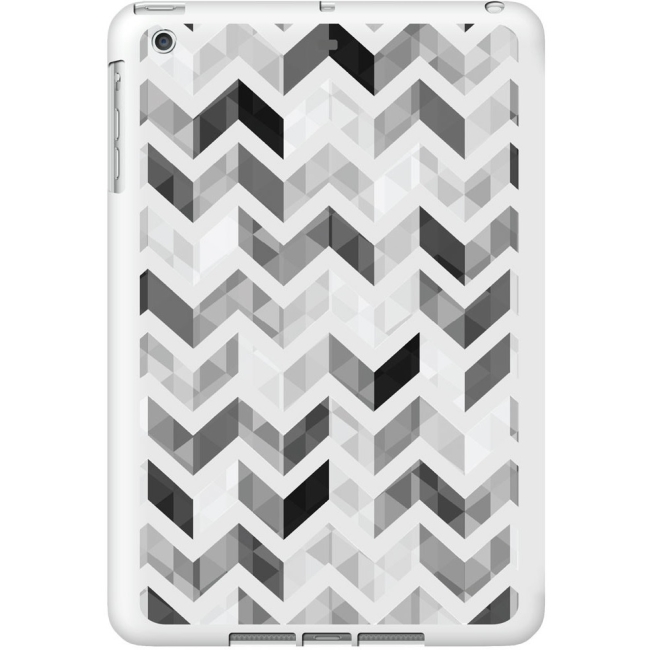 OTM iPad Air White Glossy Case Ziggy Collection, Grey IASV1WG-ZGY-04