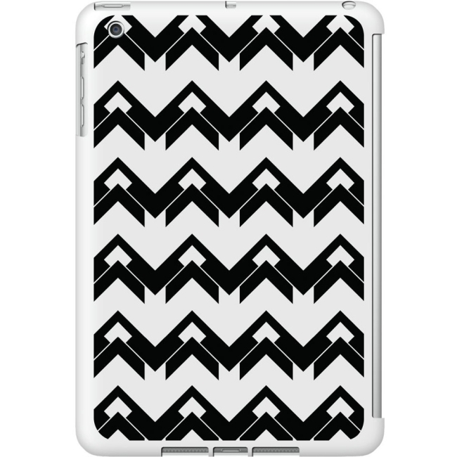 OTM iPad Mini White Glossy Case Black/White Collection,Herringbone IMV1WG-BOW-02