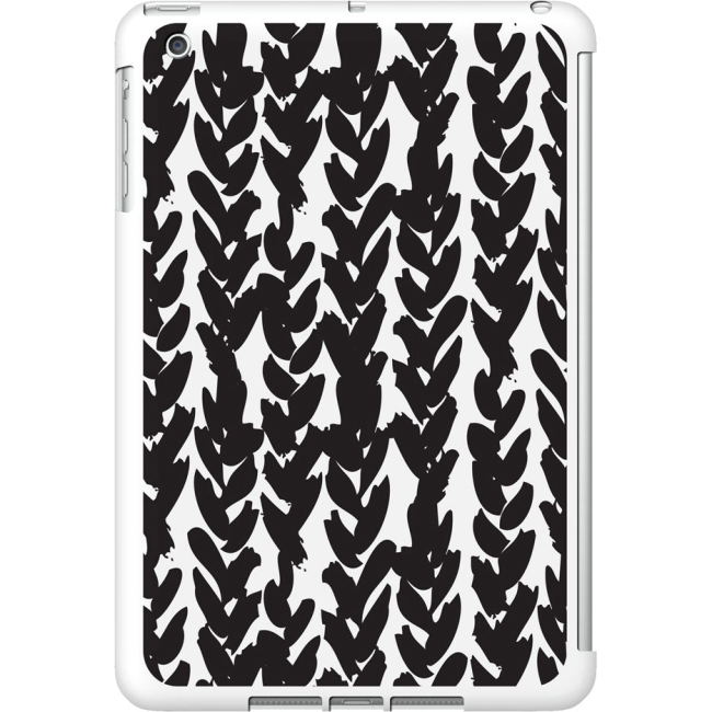 OTM iPad Mini White Glossy Case Black/White Collection, Hearts IMV1WG-BOW-03
