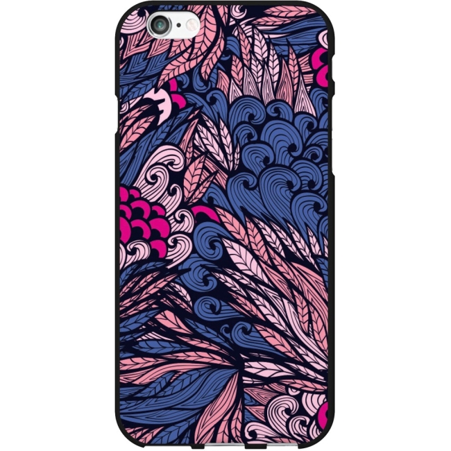 OTM iPhone 6 Black Matte Case Tahitian Collection, Pink/Purple IP6V1BM-TAH-03