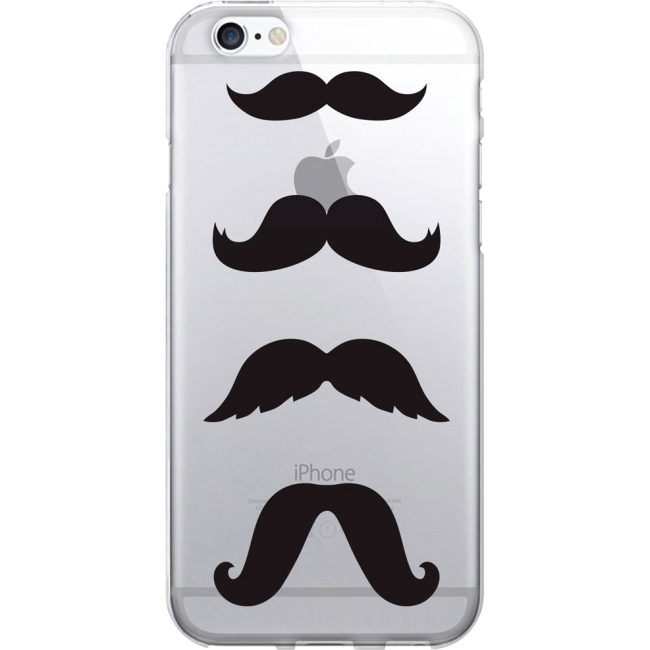 OTM iPhone 6 Clear Case Hipster Collection, Mustache IP6V1CLR-HIP-08
