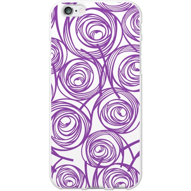 OTM iPhone 6 White Glossy Case New Age Collection,Swirls,Amethyst IP6WG-AGE-02V4