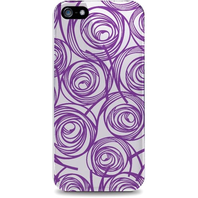 OTM iPhone 5 Clear Case New Age Collection, Swirls, Amethyst IP5CLR-AGE-02V4