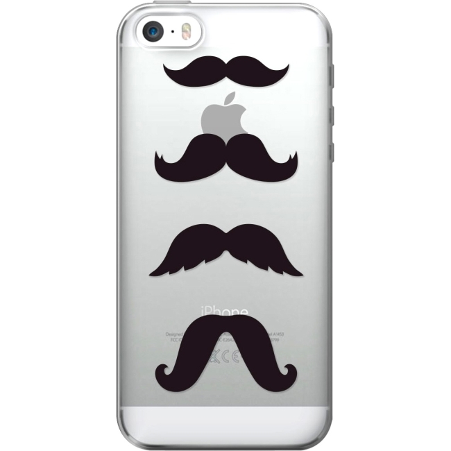 OTM iPhone 5 Clear Case Hipster Collection, Mustache IP5V1CLR-HIP-08