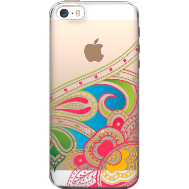 OTM iPhone 5 Clear Case Paisley Collection, Blue IP5V1CLR-PAI-04