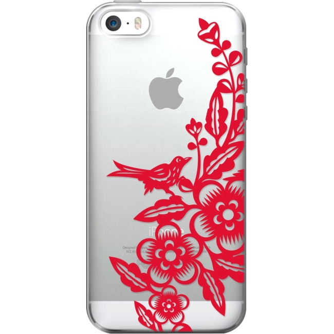 OTM iPhone 5 Clear Case Red Collection, Chinese Folk IP5V1CLR-RED-02