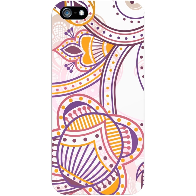 OTM iPhone 5 White Glossy Case Paisley Collection, Purple IP5V1WG-PAI-03