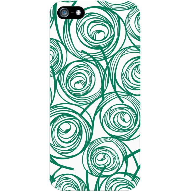 OTM iPhone 5 White Glossy Case New Age Collection, Swirls, Jade IP5WG-AGE-02V2