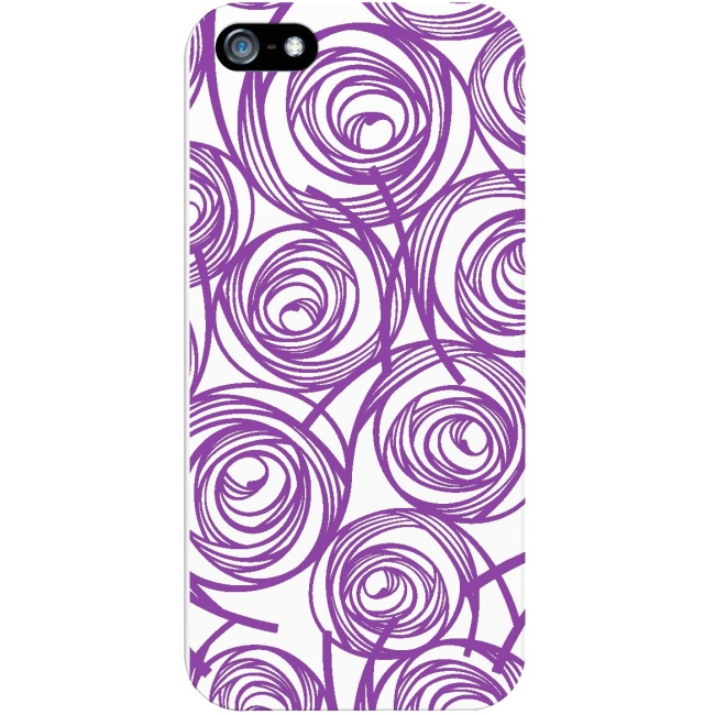 OTM iPhone 5 White Glossy Case New Age Collection,Swirls,Amethyst IP5WG-AGE-02V4