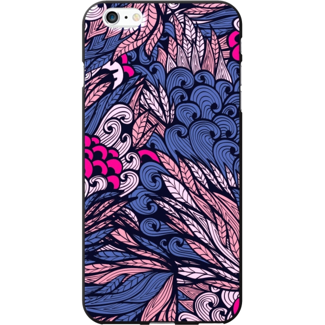 OTM iPhone 6 Plus Black Matte Case Tahitian Collection, Pink/Purple IP6PV1BM-TAH-03