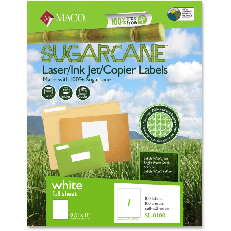 Maco Printable Sugarcane Mailing Label MSL0100 MACMSL0100
