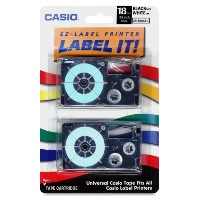 Casio Label Tape XR-18WE2S CSOXR18WE2S