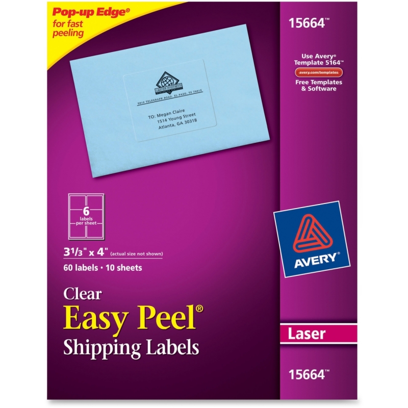 Avery Easy Peel Shipping Label 15664 AVE15664 15667