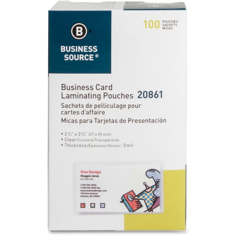 Business Source Business Card Laminating Pouch 20861 BSN20861
