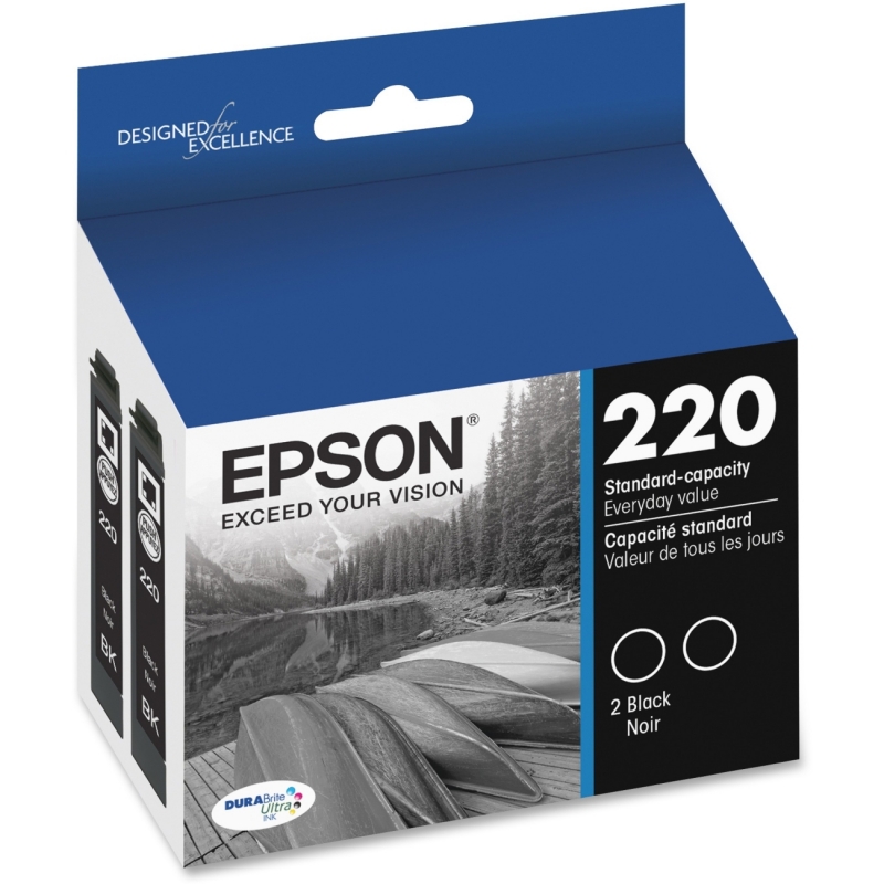 Epson Standard-Capacity Black Dual Pack Ink Cartridge T220120-D2 EPST220120D2 T220