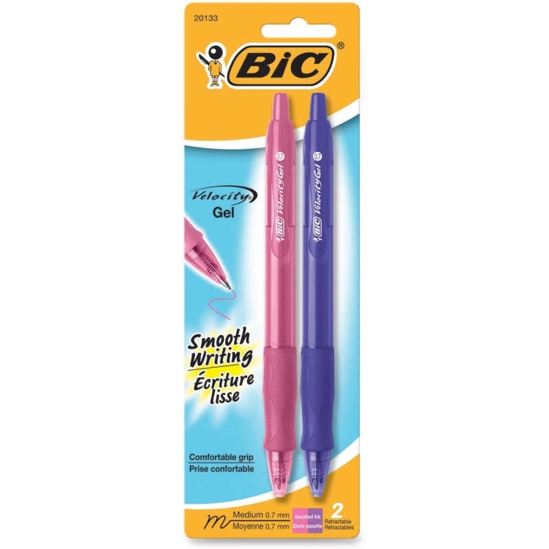 BIC Velocity Gel Retractable Pens RLCAP21AST BICRLCAP21AST
