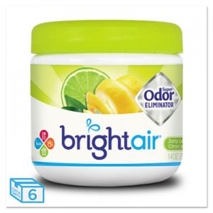 Bright Air Super Odor Eliminator, Zesty Lemon and Lime, 14 oz, 6/Carton BRI900248 900248