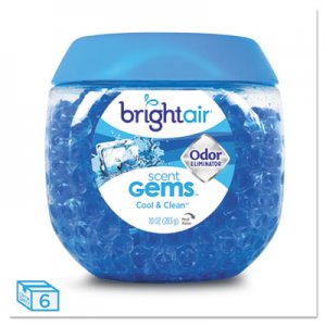 Bright Air Scent Gems Odor Eliminator, Cool and Clean, Blue, 10 oz, 6/Carton BRI900228CT BRI 900228