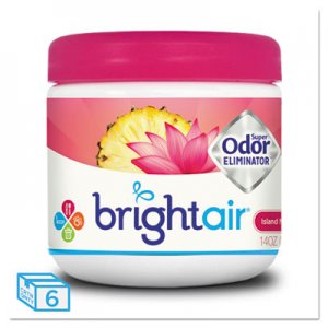 Bright Air Super Odor Eliminator, Island Nectar and Pineapple, Pink, 14oz, 6/Carton BRI900114CT BRI 900114