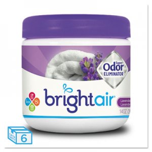 Bright Air Super Odor Eliminator, Lavender and Fresh Linen, Purple, 14oz, 6/Carton BRI900014CT 900014