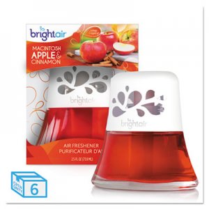 Bright Air Scented Oil Air Freshener, Macintosh Apple and Cinnamon, Red, 2.5oz, 6/Carton BRI900022CT BRI 900022